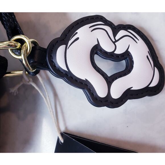 NWT DISNEY X LOUNGEFLY Mickey Mouse Heart Hands Crossbody Bag Black and Red - Picture 6 of 15
